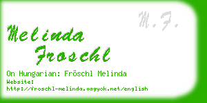 melinda froschl business card